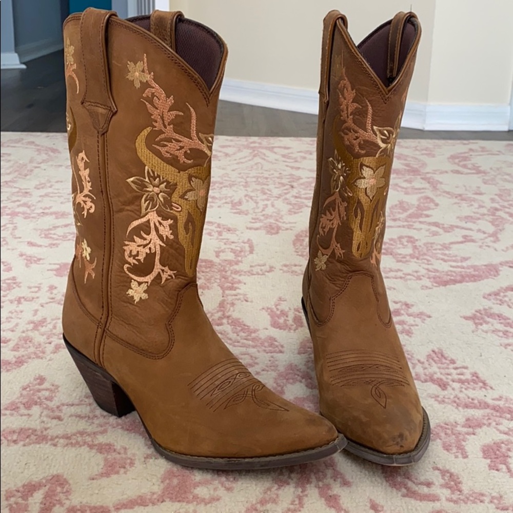 Durango cow skull boots